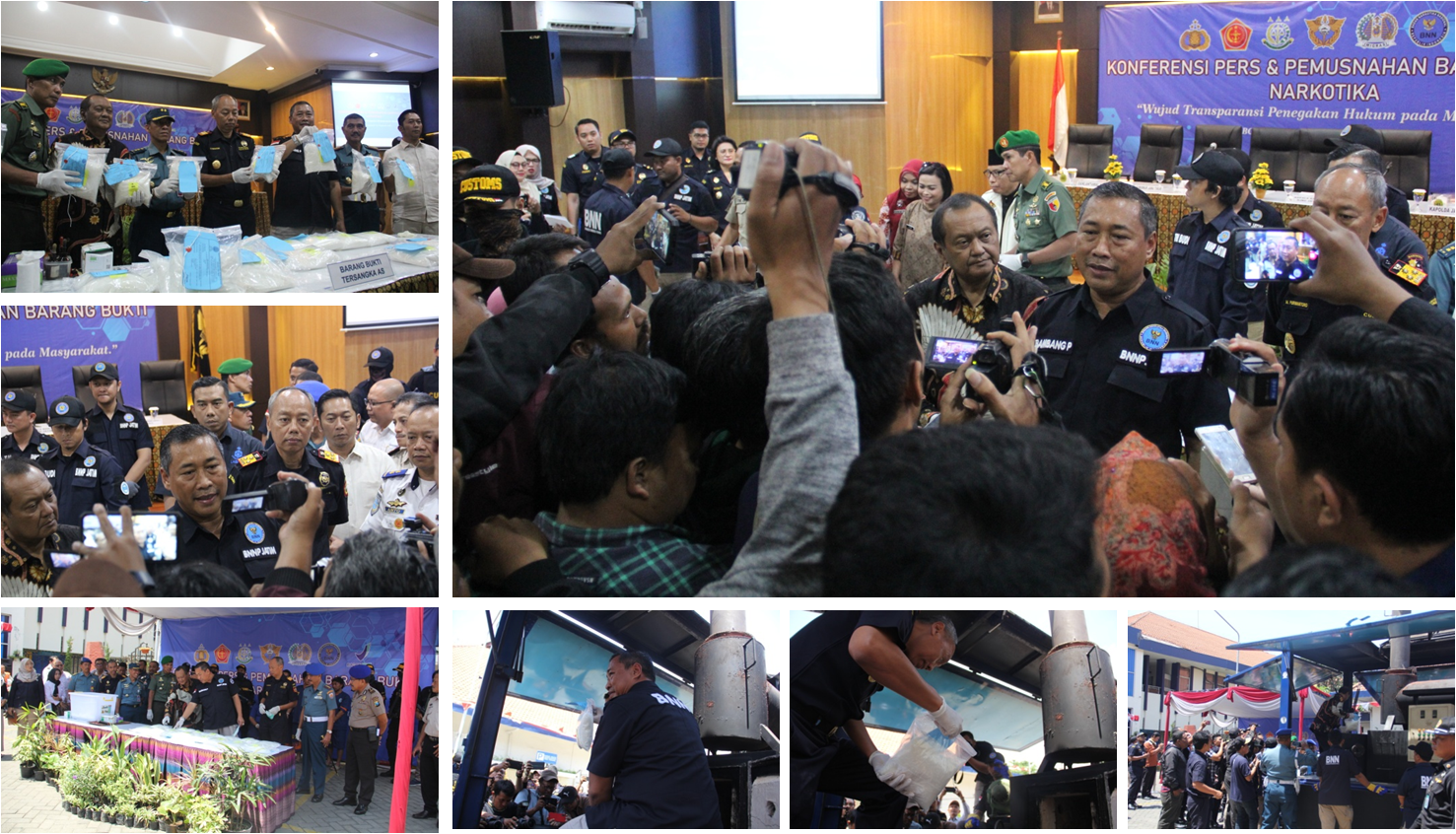 Konfrensi Press & Pemusnahan Barang Sitaan Narkotika Jenis Shabu sindikat Internasional Malaysia – Madura oleh BNNP Jatim Konfrensi Press & Pemusnahan Barang Sitaan Narkotika Jenis Shabu sindikat Internasional Malaysia – Madura oleh BNNP Jatim
