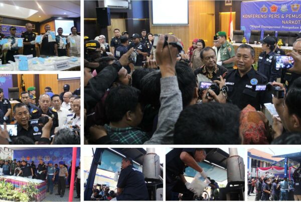 Konfrensi Press & Pemusnahan Barang Sitaan Narkotika Jenis Shabu Jaringan Sindikat Internasional Malaysia - Madura