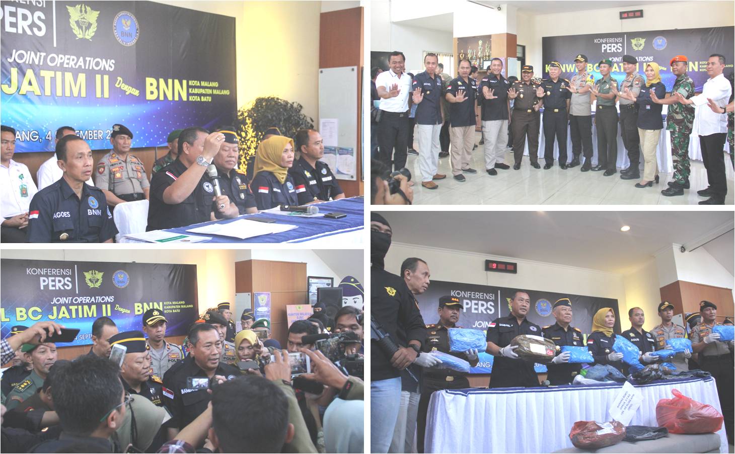 Membuka acara konferensi pers hasil ungkap kasus narkotika jenis ganja 7 kilogram hasil sinergi BNN Kabupaten /Kota (Kota Malang, Kota Batu, Malang) dengan Kanwil DJBC Jatim II Membuka acara konferensi pers hasil ungkap kasus narkotika jenis ganja 7 kilogram hasil sinergi BNN Kabupaten /Kota (Kota Malang, Kota Batu, Malang) dengan Kanwil DJBC Jatim II