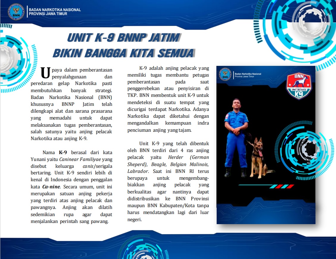 Unit K 9 BNNP JATIM BIKIN BANGGA KITA SEMUA Unit K 9 BNNP JATIM BIKIN BANGGA KITA SEMUA