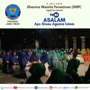 Bangun Silaturahmi dan Kekebalan Terhadap Narkotika, DWP BNNP Jatim Ikuti Pengajian Bersama TVRI Jatim