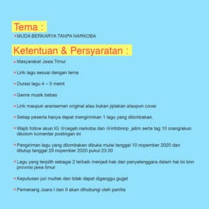 yuk ikutan ''LOMBA CIPTA LAGU'' Anti Narkoba BNNP JATIM 2020