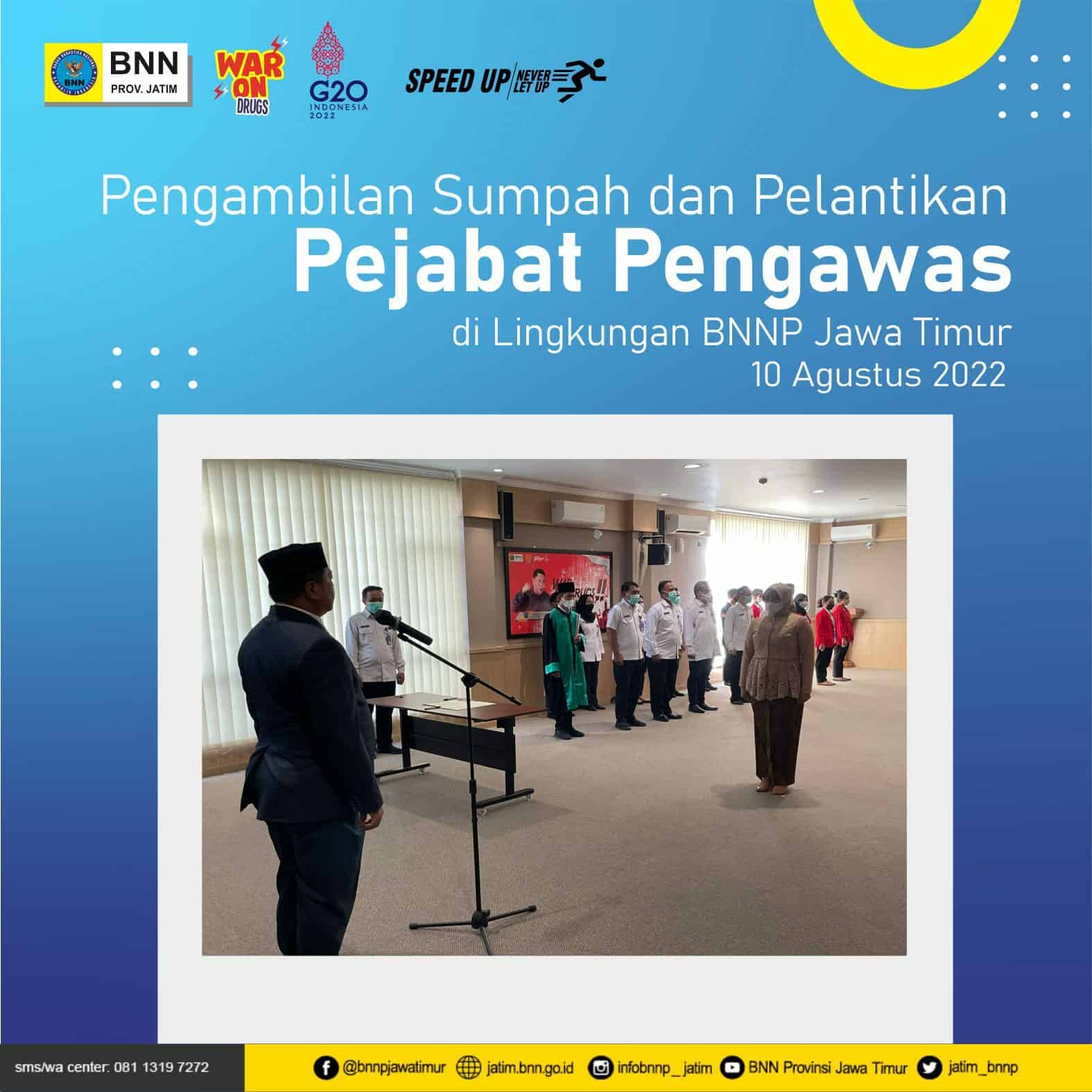 Pengambilan Sumpah dan Pelantikan Pejabat Pengawas di Lingkungan BNNP Jawa Timur Konsep Otomatis