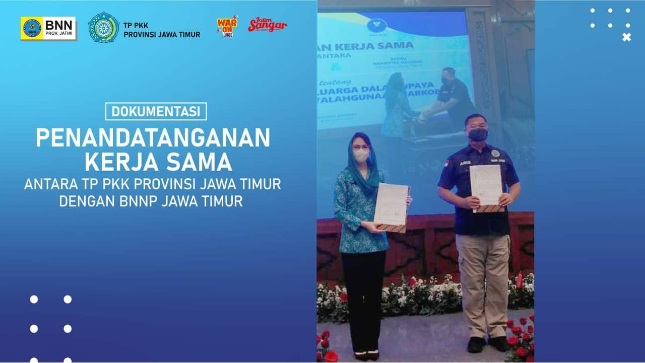 Penandatanganan Kerja Sama Antara TP PKK Provinsi Jawa Timur dengan BNNP Jawa Timur Konsep Otomatis