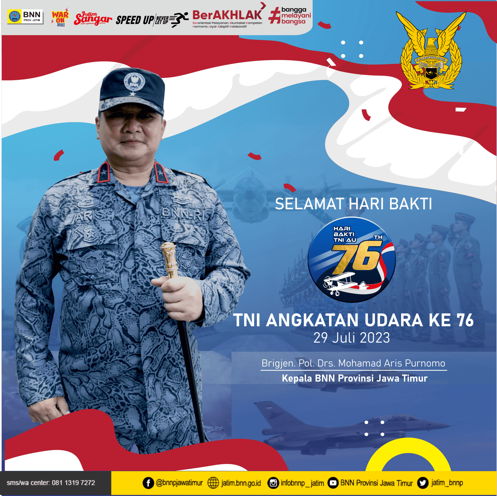 Selamat Hari Bakti TNI Angkatan Udara Ke-76 Konsep Otomatis
