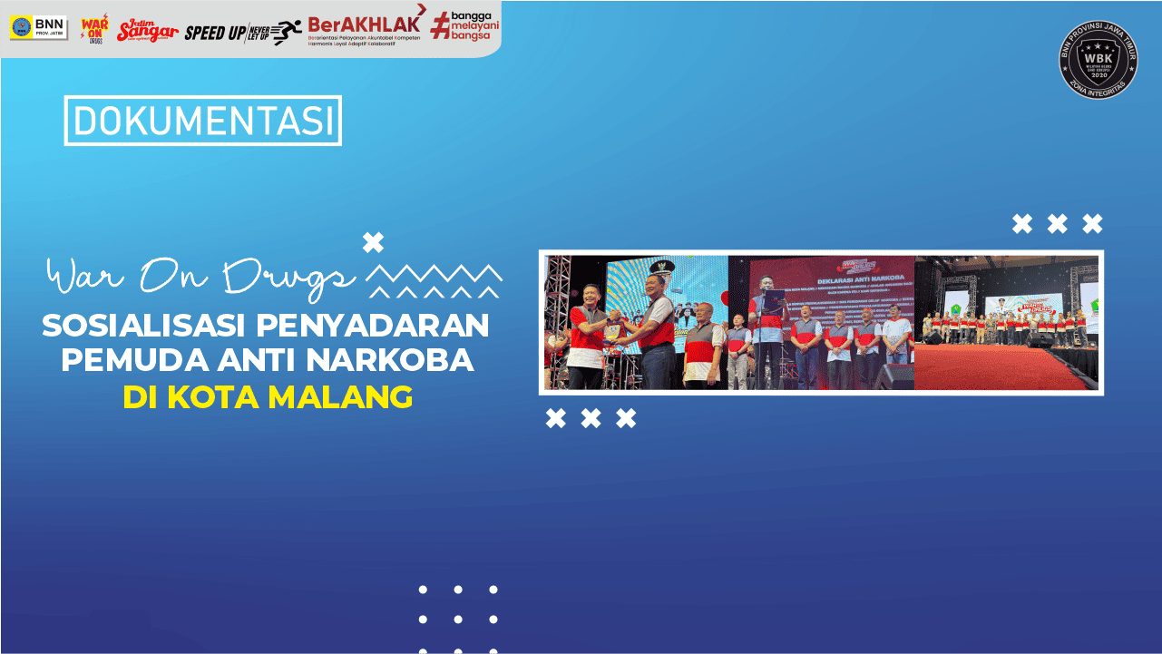 Sosialisasi Penyadaran Pemuda Anti Narkoba di Kota Malang Desain Thumbnails Youtube War On Drugs BNN Kota Malang 2023