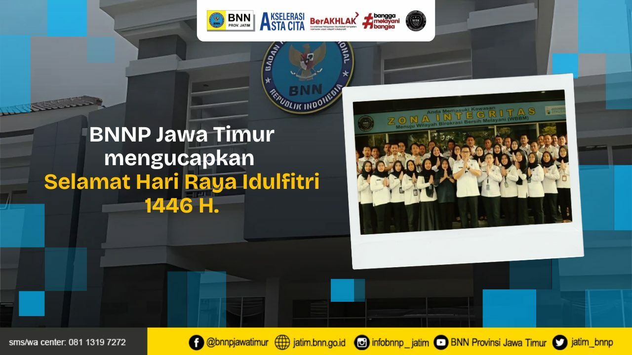 BNNP Jawa Timur mengucapkan Selamat Hari Raya Idulfitri 1446 H. Copy of Template Youtube Thumbnail 18